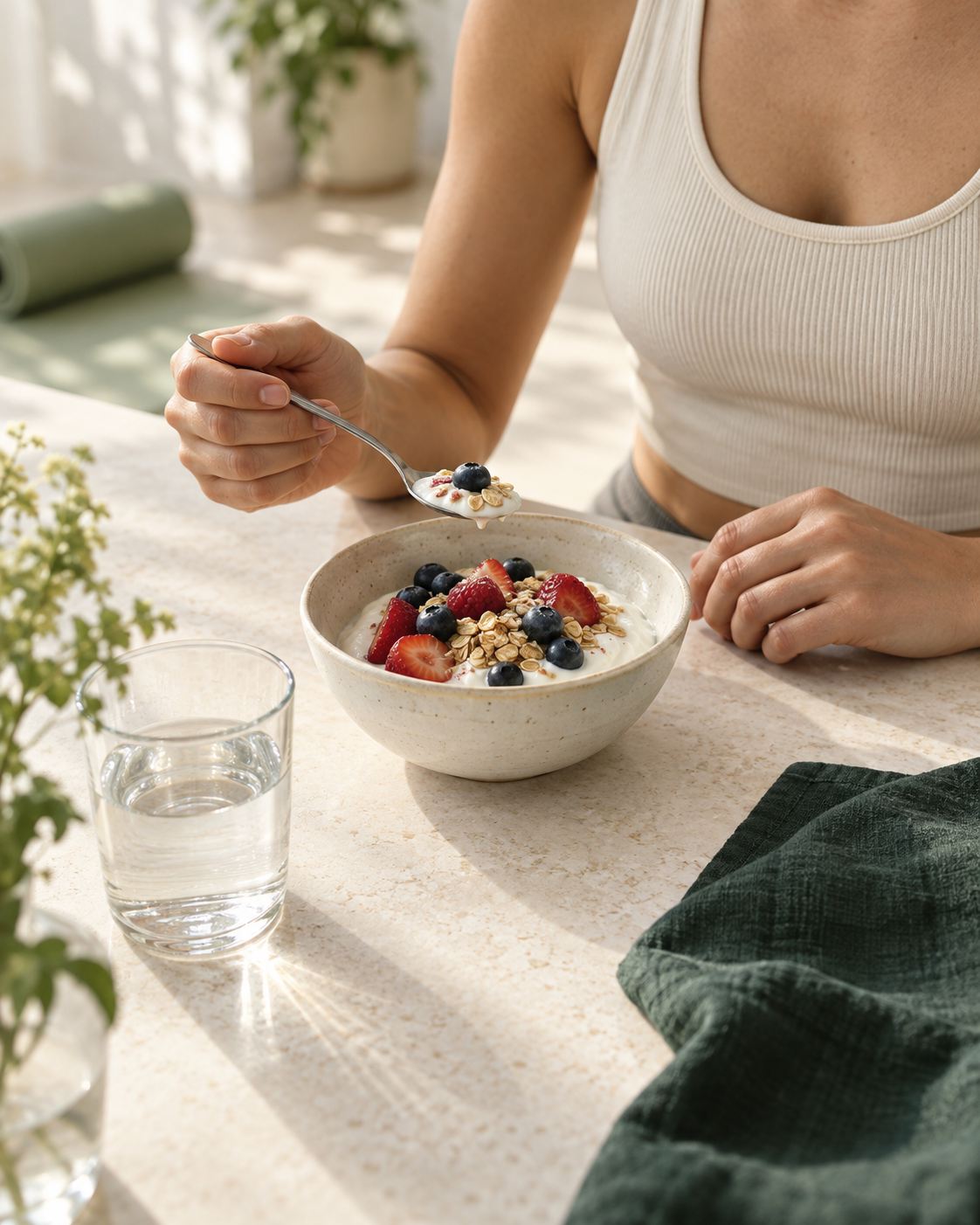 sample meal photo: yogurt, berries, and oats.